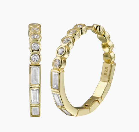 Double Shape Bezel Hoops **FLASH SALE**