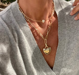 Aurelie Puffy Heart Clip Necklace