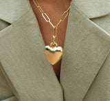Aurelie Puffy Heart Clip Necklace