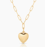 Aurelie Puffy Heart Clip Necklace