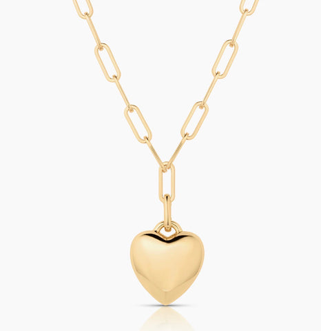 Aurelie Puffy Heart Clip Necklace