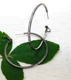 Gunmetal Pave Hoops