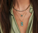 Abalone Gemstone Starburst Necklace