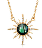 Abalone Gemstone Starburst Necklace