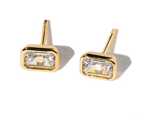 Emerald Cut Studs