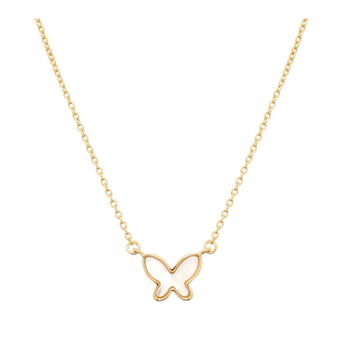 Mother of Pearl Butterfly Necklace