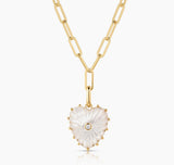 Malene Mother of Pearl Heart Clip Necklace