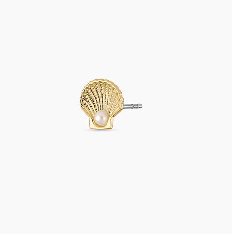 Scallop Pearl Stud