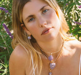Coquille Purple Mica Shell Hoop Earrings
