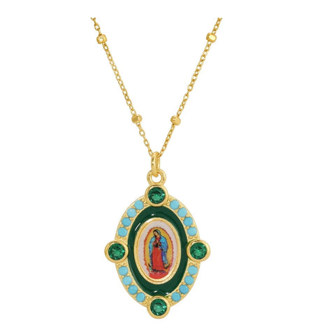 Our Emerald Lady Of Guadalupe Necklace