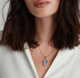 French Blue Cameo Mary Necklace