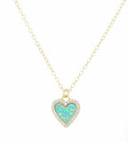 Opal Heart Necklaces