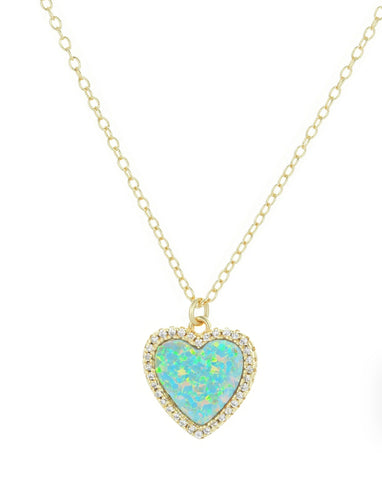 Opal Heart Necklaces