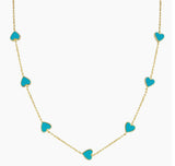 Enamel Multi Heart Necklace