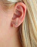 Pave Peace Heart Studs