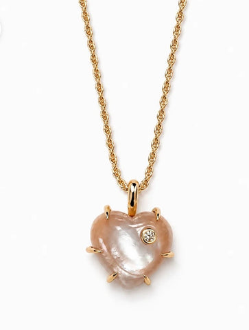 Lover Heart Necklace - Pink Shell