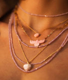 Lover Heart Necklace - Pink Shell