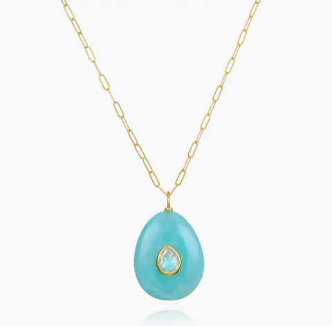 Amazonite & Topaz Pear Necklace