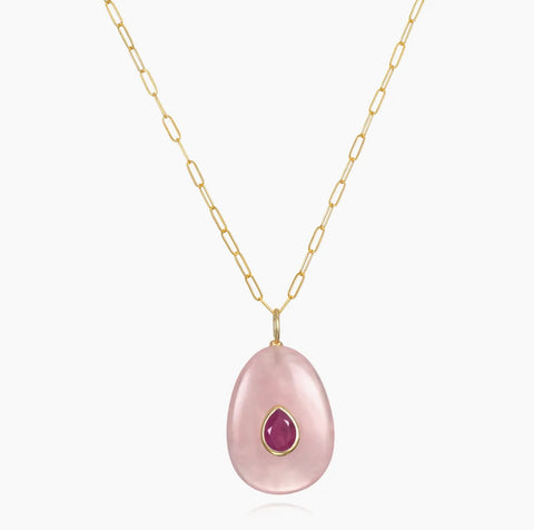 Rose Quartz & Pink Sapphire Necklace