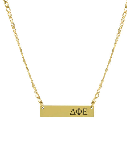 Sorority Greek Letter Bar Necklace