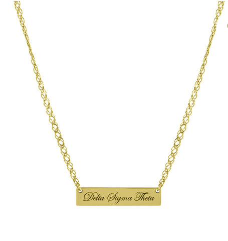 Sorority Script Bar Necklace