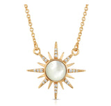 Gemstone Starburst Necklace - Mother of Pearl