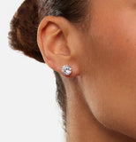 8mm CZ Solitaire Stud Set In Sterling Silver