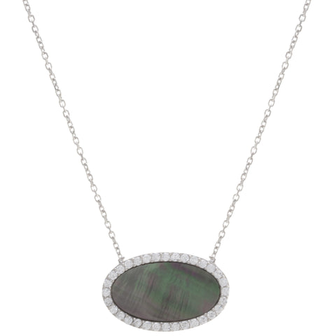 Pave Mother of Pearl Necklace