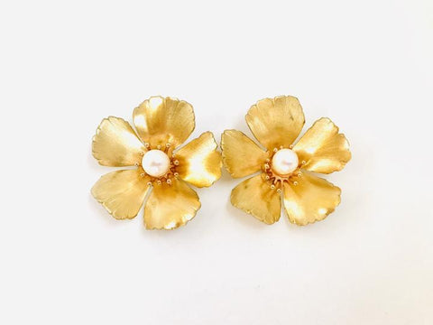 Golden Floral Studs