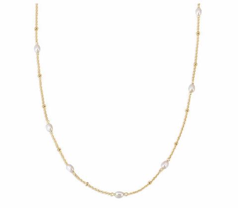 Baroque Pearl Station Necklace