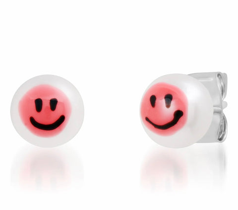 Pearl Smiley Face Studs (More Colors)
