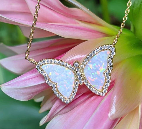 Opal Butterfly Necklace (More Colors)