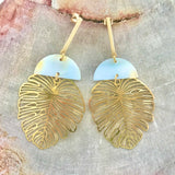 Mother of Pearl Leaf Earrings