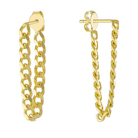 Curb Chain Post Earrings