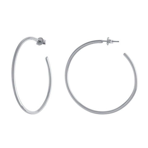 Polished Silver Hoops