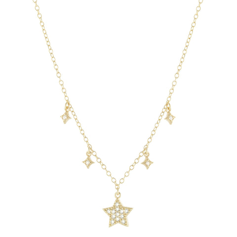 Pave Star Dangle Necklace