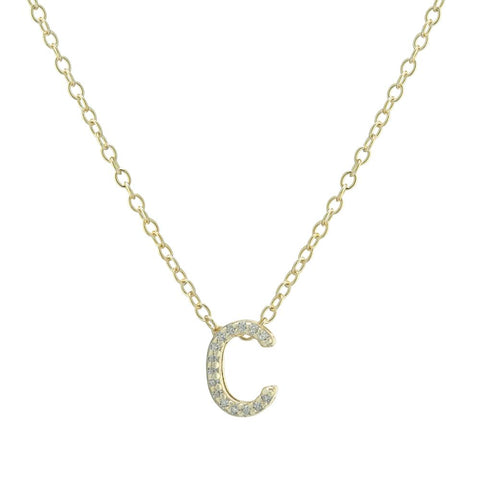Pave CZ Initial Necklace (More Letters)