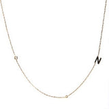 Gold Sideways Initial Necklace