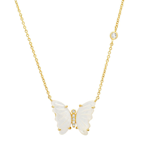 Mother of Pearl Butterfly Necklace - Best Seller
