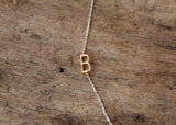 Mixed Metal Sideways Initial Necklace