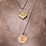 14kt Gold Crest Monogram Necklace
