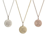 14kt Gold Disc With Initial Necklace