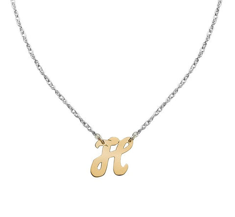 14kt Gold Script Initial Necklace