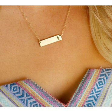 Rectangle Initial Necklace