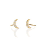 Pave Moon Studs - BEST SELLERS