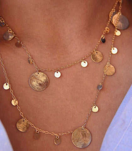 Long Coin Necklace (More Metals)