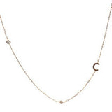 Gold Sideways Initial Necklace