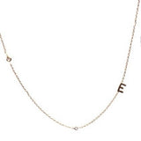 Gold Sideways Initial Necklace